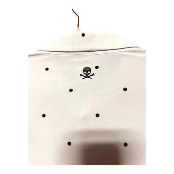 G/Fore "Dots" Skull Crossbones Golf Polo Shirt mens XL - Picture 6 of 9